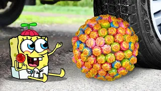 Experiment Car vs Lollipop, Orbeez Stress Ball - Crushing Crunchy & Soft Things by Car!