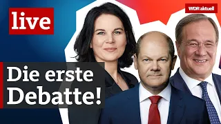 Laschet, Baerbock und Scholz: Die erste TV-Debatte der Kanzlerkandidat*innen | WDR Europaforum LIVE