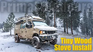 Tiny Wood Stove Install into a Van - Game Changer for Winter Van Life