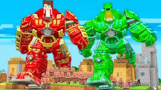 JJ AND MIKEY FOUND HULKBUSTER AND ATTACK THE VILLAGE IN MINECRAFT ! Mikey and JJ HULKBUSTERS!