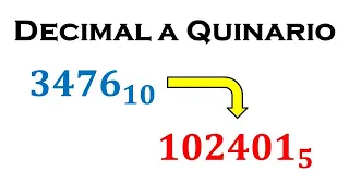 Convertir un número Decimal a Quinario (Base 10 a Base 5) // Sistema de Numeración.