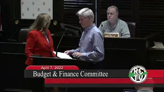 Budget & Finance Committee - April 8, 2022