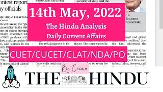 The Hindu Analysis 14th May 2022 Current Affairs CUET/CLAT/NDA/CUCET/BA/BBA/LLB Entrance Exams