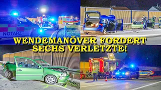 [MEHRERE SCHWERVERLETZTE NACH WENDEMANÖVER] - FEUERWEHR + RETTUNGSDIENST im GROSSEINSATZ - | LAHR