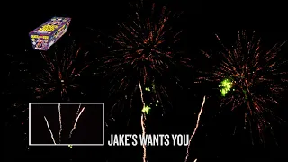 Jake's Wants You - 500g Cake Firework from World Class.  42 shots Great Orange and Multi-Color