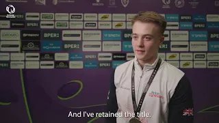 Luke WHITEHOUSE (GBR) - Interview after winning his second consecutive European title in floor