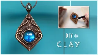 HANDMADE Tutorial：How to Making a Polymer Clay Jewelry Vintage Pendant