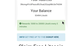 Claim Free Litecoin 5000 to 20000 Litoshi every 5 minutes