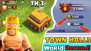 World Record for TH3 in Titan League! || Clash of Clans - COC