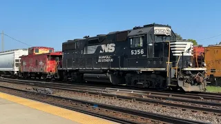 The Grand Elk and the NS local at Elkhart IN. 8-22-2023