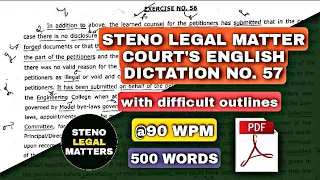 90 WPM || #57 || STENO LEGAL MATTER COURT'S ENGLISH DICTATION