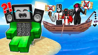 BABY MIKEY is ALONE on the ISLAND! JJ FAMILY DROPPED out of MIKEY TV MAN in Minecraft - Maizen
