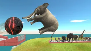 Giant Fireball Hit Prehistoric and Modern Animals - Animal Revolt Battle Simulator