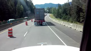 Never pass a truck in right lane.