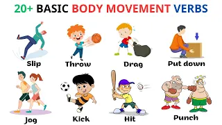 English Vocabulary | 20+ English Verbs About Body Movements | Esl | Learn English | Easy English
