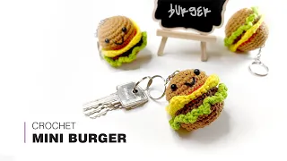 How to crochet mini burger keychain