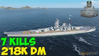 World of WarShips | Musashi | 7 KILLS | 218K Damage - Replay Gameplay 4K 60 fps