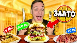 ПРОБВАМ НАЙ-СКЪПИ VS НАЙ-ЕВТИНИ FAST FOOD ХРАНИ ЗА 24 ЧАСА! | CHALLENGE