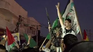 Palestinians celebrate ceasefire between Hamas and Israel