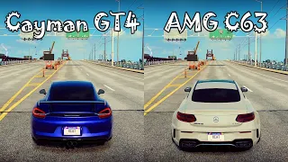 NFS Heat: Porsche Cayman GT4 vs Mercedes-AMG C63 - Drag Race