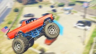 Crazy Monster Truck Flights (GTA 5 Funny Moments)