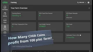 How Much CHIA Coins Profit from 100 Plot 10tb Farm? Hard Drive Space Mining