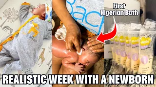 *REALISTIC* FIRST WEEK AT HOME WITH A NEWBORN | BABY'S FIRST NIGERIAN BATH AT HOME etc..