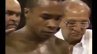 Marvin Hagler vs. Sugar Ray Leonard, The Super Fight, April 6, 1987 for the WBC and The Ring titles.