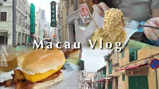 Macau Vlog 🇲🇴 | First time trying Portuguese food | Egg tarts & chicken chop bun | Travel ASMR