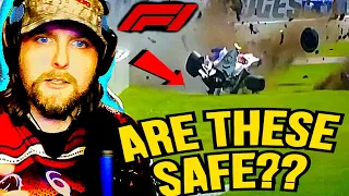 YIKES! NASCAR Fan Reacts to BIGGEST F1 Crashes Ever!