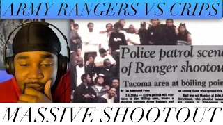 ( MASSIVE SHOOTOUT )  15 Army Rangers Vs 20 HillTop Crips in 1989