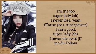 (G)I-DLE SUPER LADY karaoke with easy lyrics