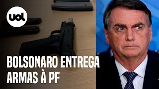 Defesa de Bolsonaro entrega armas presenteadas pelo governo da Arábia Saudita à PF; veja imagens