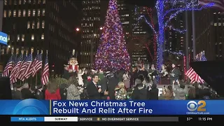 FOX New Christmas Tree Rebuilt, Relit After Fire