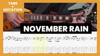 Guns N' Roses - November Rain (Slash Version) Guitar Playthrough Tab & Music Notation