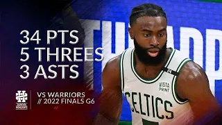 Jaylen Brown 34 pts 5 threes 3 asts vs Warriors 2022 Finals Game 6