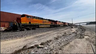 Buddy Doubles Down Again! Side by Side BNSF S & Z Trains. EB at Verdemont! Great Train Action!