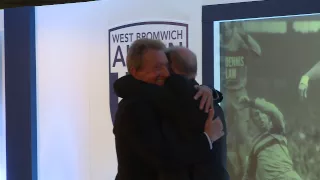 Denis Law surprises Tony 'Bomber' Brown prior to his statue unveiling at The Hawthorns