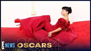 Liza Koshy Recovers Gracefully After TRIPPING on the Red Carpet | 2024 Oscars
