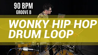 Wonky Hip Hop Drum Loop 90 BPM // The Hybrid Drummer