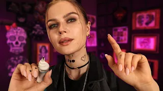 ASMR Alisa's Piercing Shop RP (Ear Piercing, Sketching on Skin, Microblading Eyebrows)