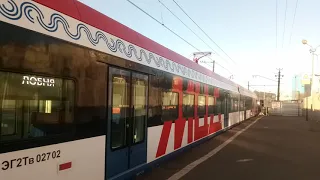 Электропоезд ЭГ2ТВ Иволга отправляется со станции Тимирязевская