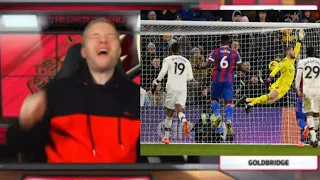 Mark Goldbridge reaction to Crystal Palace late goal against Manchester United