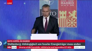 LIVE: NATO-Generalsekretär Jens Stoltenberg gibt ein Statement vor NATO-Gipfel ab