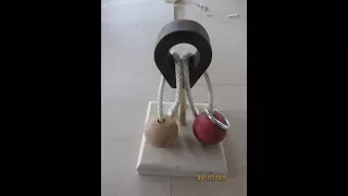 Wood Ball - Metal Ring -  Rope Puzzle