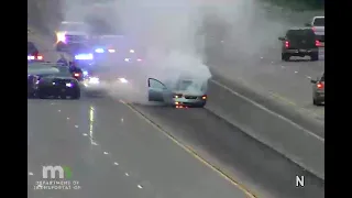 Police Chase of CAR ON FIRE 🔥🚗 🔥 (shots fired - see description)