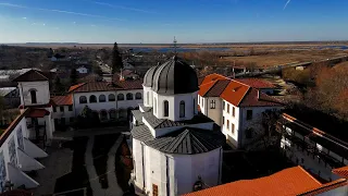 4K aerial footage, beautiful aerial views of Comana Monastery 2024