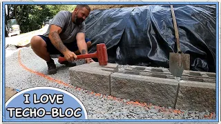 Starting a (Curved) Concrete Block Retaining Wall