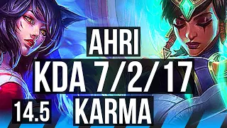 AHRI vs KARMA (MID) | 68% winrate, 7/2/17, Godlike | KR Challenger | 14.5