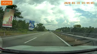 Sample video from dashcam 70mai pro with GPS module ADAS